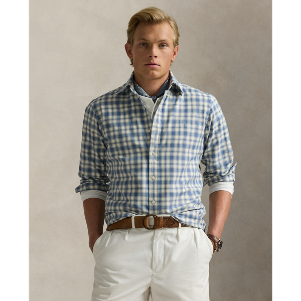 Blue Cream Kariertes Custom-Fit Oxfordhemd Polo Ralph Lauren 1