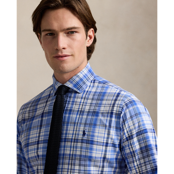 Custom Fit Plaid Oxford Shirt