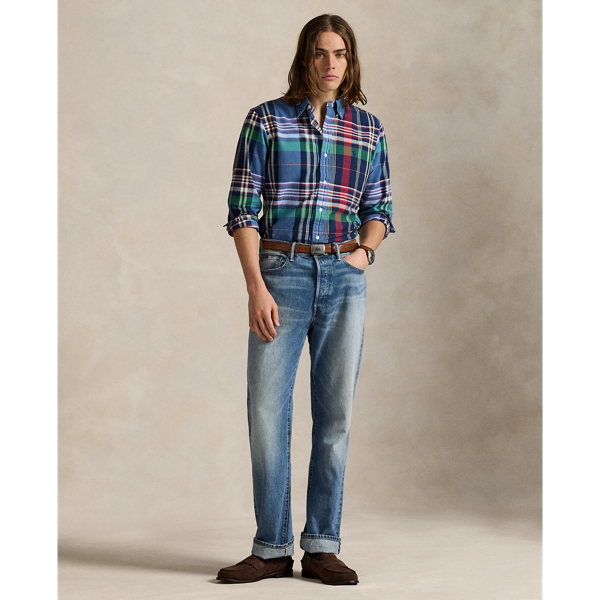 Custom Fit Plaid Oxford Shirt