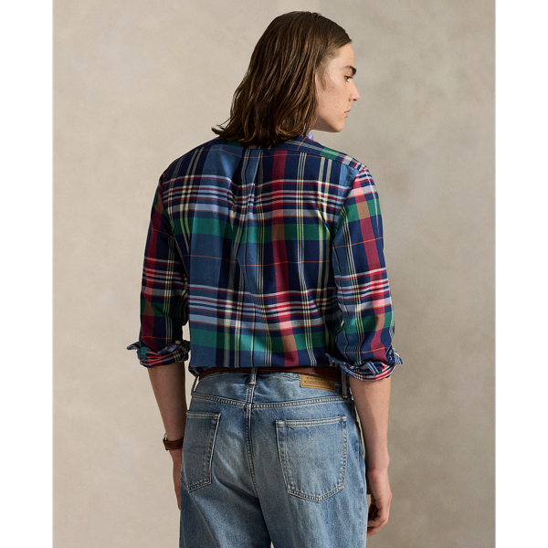 Custom Fit Plaid Oxford Shirt