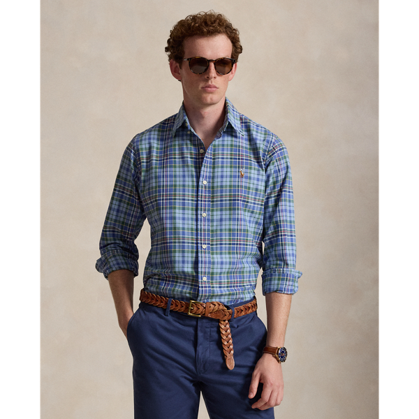 Custom Fit Plaid Oxford Shirt