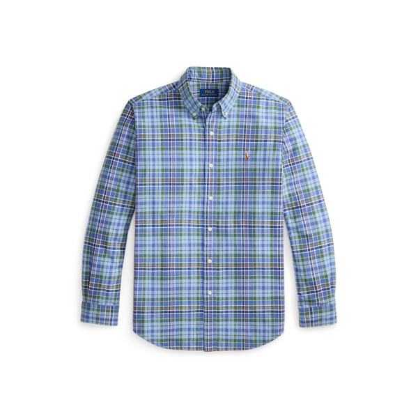 Custom fit geruit Oxford overhemd