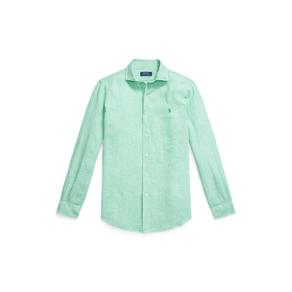 Chemise en lin coupe ajust&eacute;e