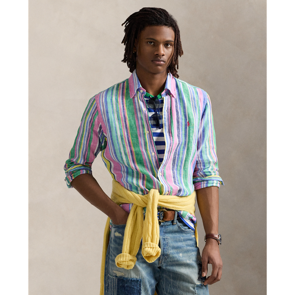 Custom Fit Striped Linen Shirt