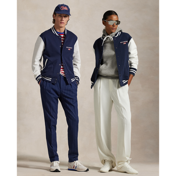 Cruise Navy/White Fleece-Baseballjacke Polo Sport Polo Ralph Lauren 1