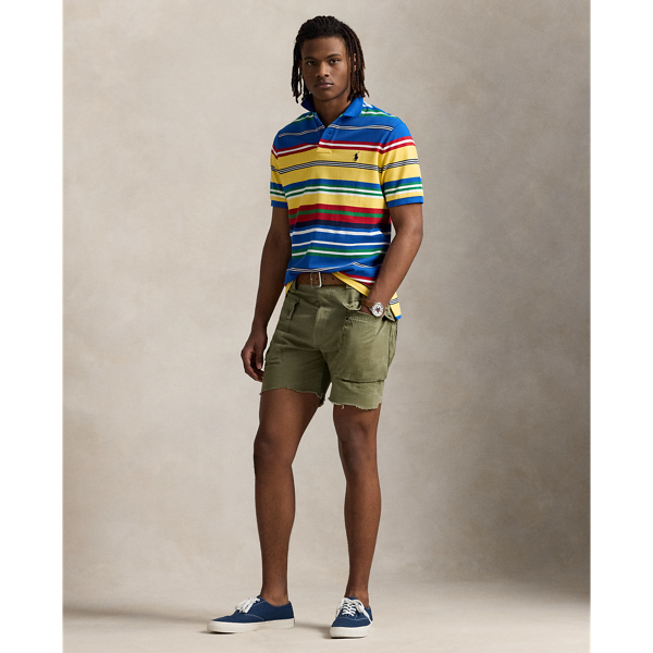 Oasis Yellow Multi Classic Fit Striped Mesh Polo Shirt Polo Ralph Lauren 4