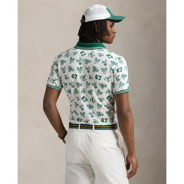 Classic Fit Print Mesh Polo Shirt