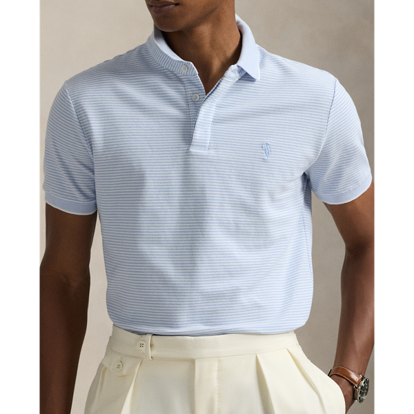 Office Blue/white Classic Fit Stretch Oxford Mesh Polo Polo Ralph Lauren 5