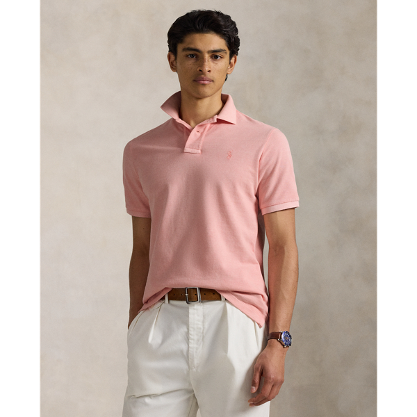 Pink plaid polo shirt sale