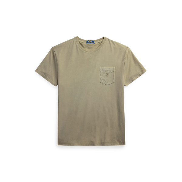 T-shirt &agrave; poche Custom Slim Fit teint