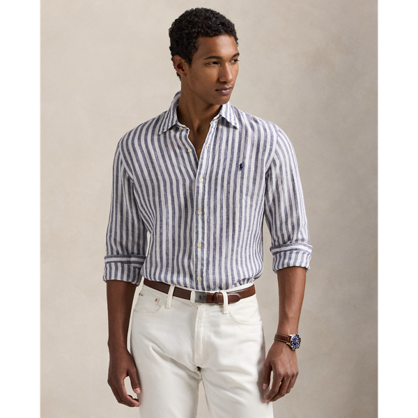 Custom Fit Striped Linen Shirt