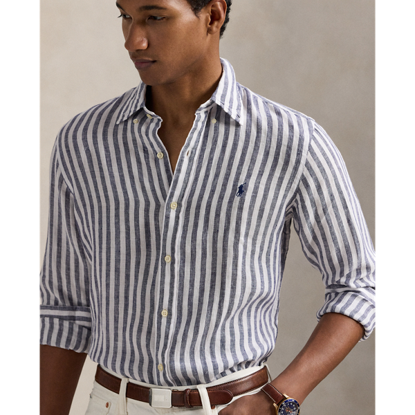 Custom Fit Striped Linen Shirt