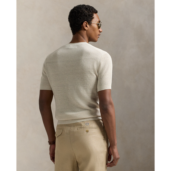 Textured Linen Short-Sleeve Jumper