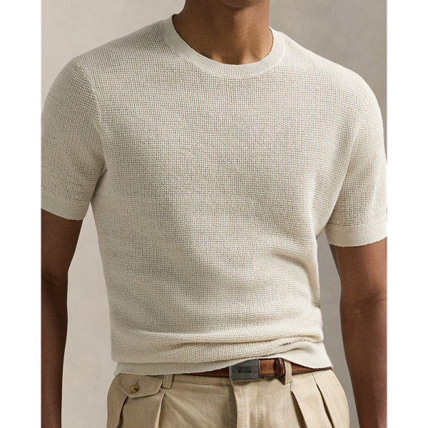 Textured Linen Short-Sleeve Jumper