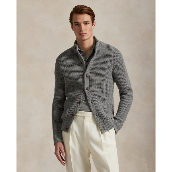 Woll-Baumwoll-Strickjacke in Karostrick