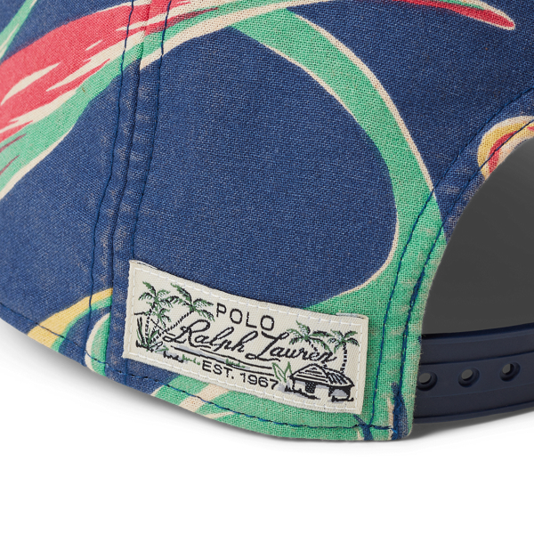 Tropical-Print Chambray Ball Cap