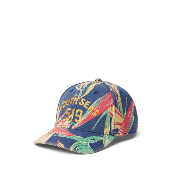 Chambray-Baseballkappe mit Tropenmuster