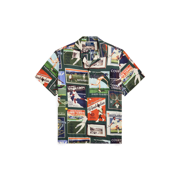 コラボ Polo Ralph Lauren Wimbledon ポスタープリント シャツ ウィンブルドン ポスタープリント キャンプ シャツ | ラルフ