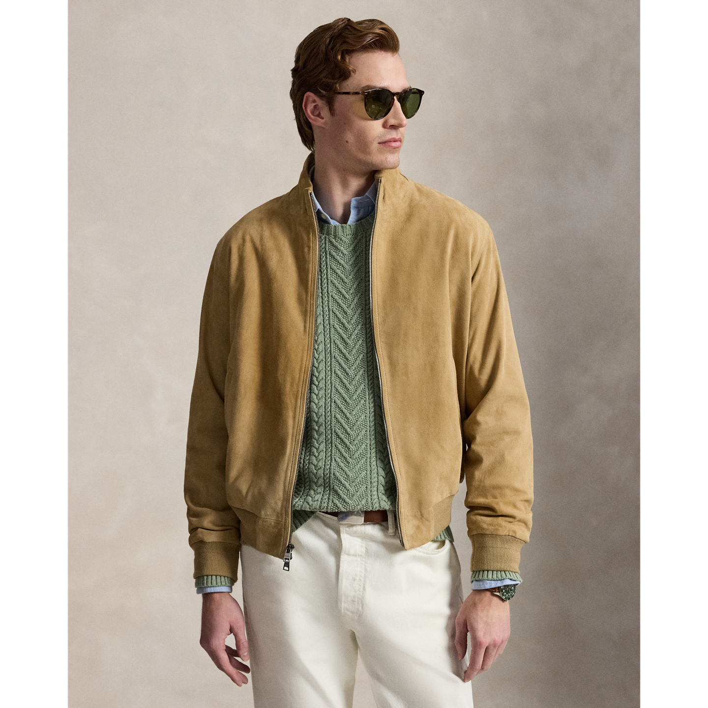 Мужская куртка Ralph Lauren The Charleton Suede, цвет: Рыжевато-коричневый замшевый — фото 5