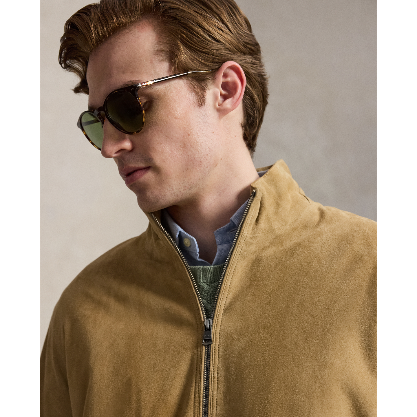 Мужская куртка Ralph Lauren The Charleton Suede, цвет: Рыжевато-коричневый замшевый — фото 3