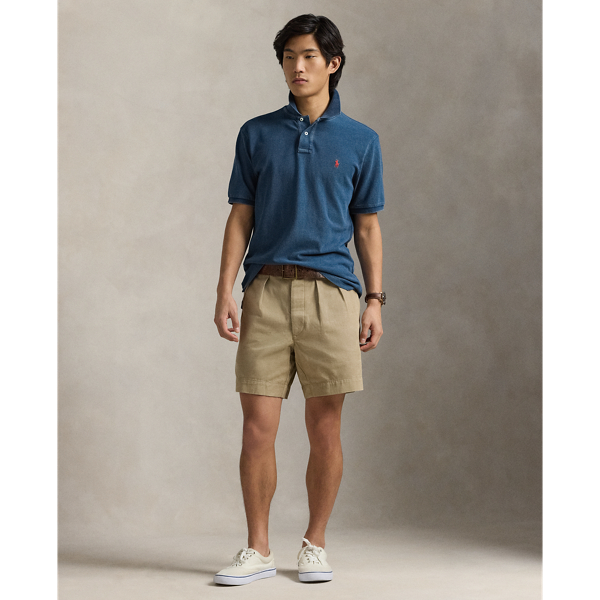 Medium Indigo Classic Fit Indigo Mesh Polo Shirt Polo Ralph Lauren 4