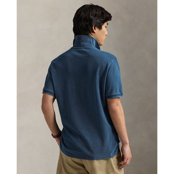 Medium Indigo Classic Fit Indigo Mesh Polo Shirt Polo Ralph Lauren 5