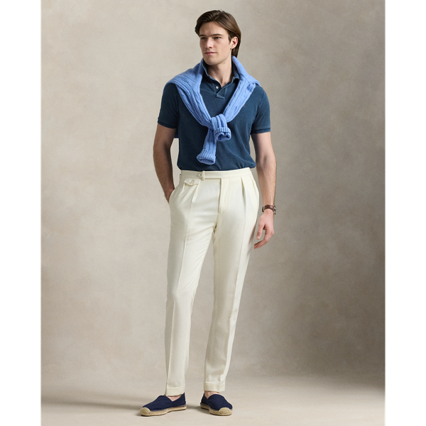 Custom Slim Fit Indigo Mesh Polo Shirt for Men | Ralph