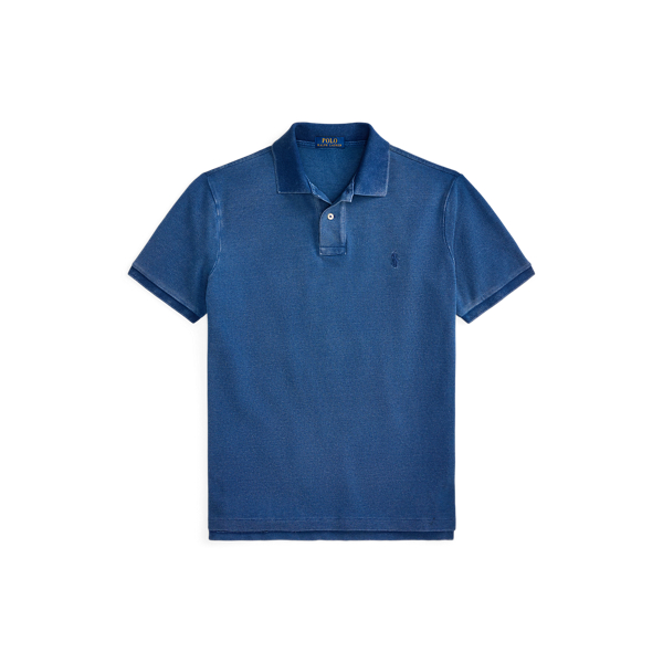 合身版型靛藍色網眼 Polo 衫
