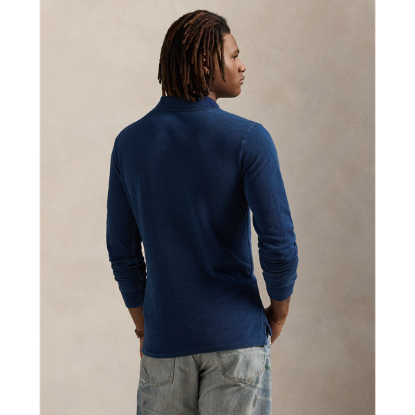 Custom Slim Fit Indigo Mesh Polo Shirt