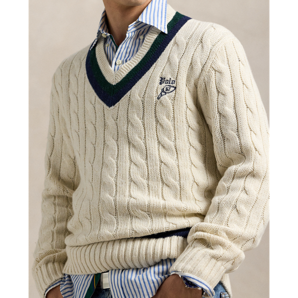 POLO RALPH LAUREN コットンカシミヤ　クリケットセーター S RALPH LAUREN｜ケーブルニット コットン クリケット セーター