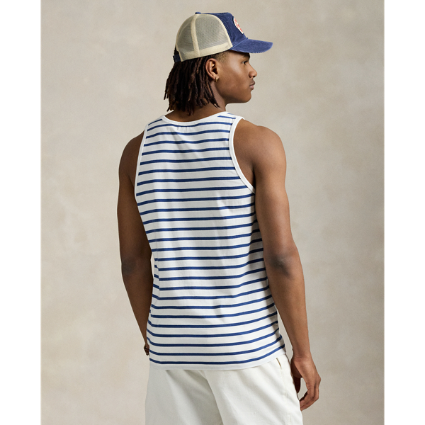 White/Old Royal Classic Fit Striped Jersey Tank Polo Ralph Lauren 5