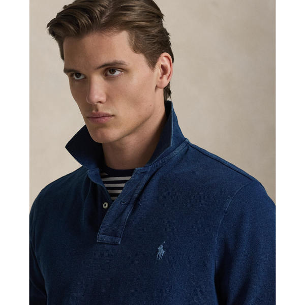 Classic Fit Indigo Mesh Polo Shirt