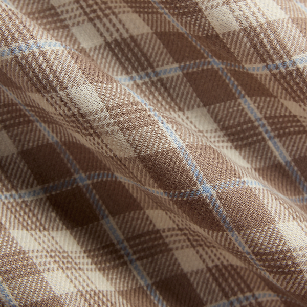 Classic Fit Plaid Linen Camp Shirt
