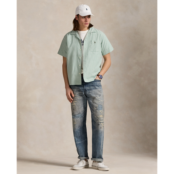 Classic Fit Gingham Oxford Camp Shirt