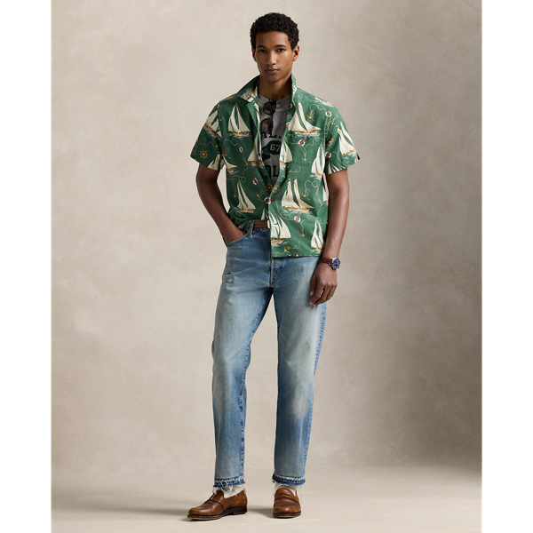 Classic Fit Sailboat Oxford Camp Shirt
