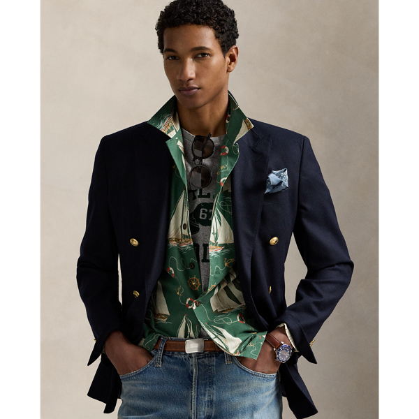 Classic Fit Sailboat Oxford Camp Shirt