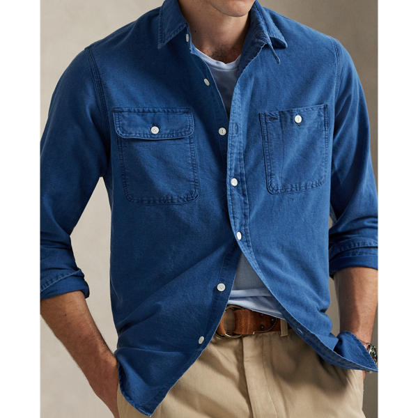 u*中様 RRL インディゴオックスフォードシャツ RALPH LAUREN ラルフローレン INDIGO OXFORD インディゴ