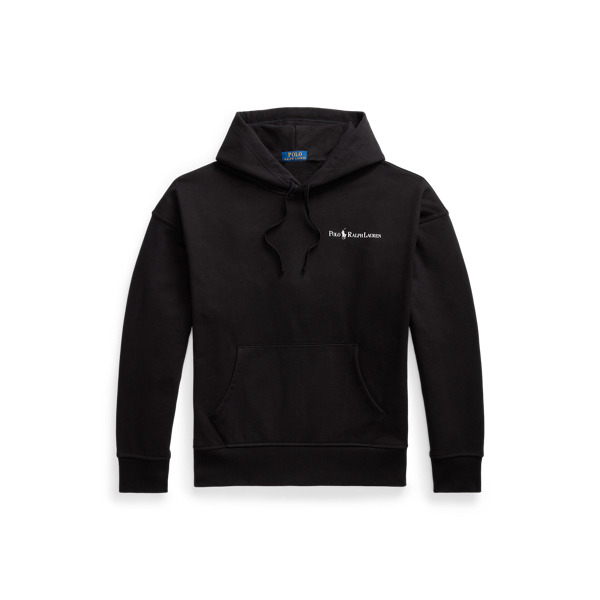 Ruimvallende fleece hoodie met logo