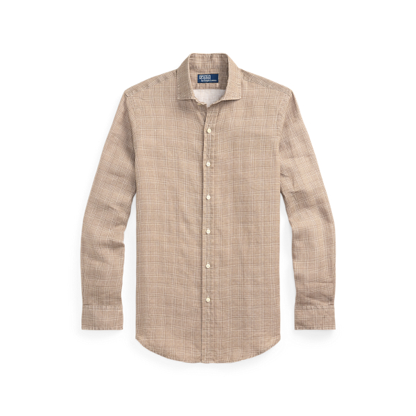 Classic Fit Plaid-Print Linen Shirt