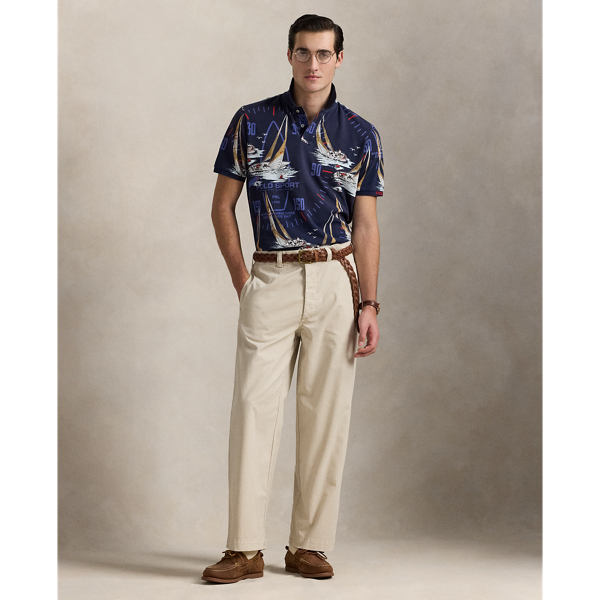 Classic Fit Nautical Mesh Polo Shirt