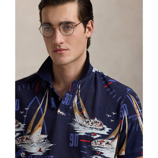 Classic Fit Nautical Mesh Polo Shirt