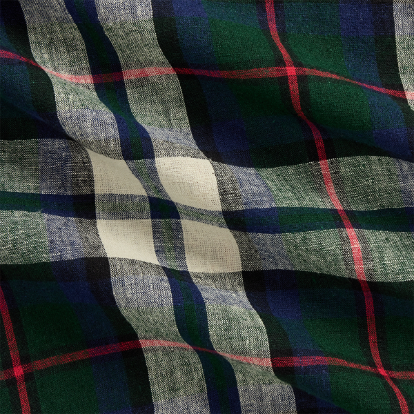 Classic Fit Plaid Linen-Cotton Shirt