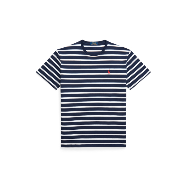 Classic Fit Striped Mesh T-Shirt