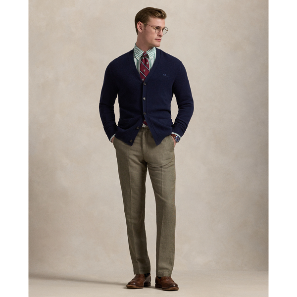 Straight Fit Houndstooth Twill Pant