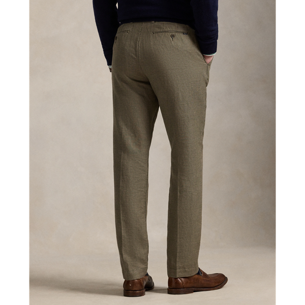 Straight Fit Houndstooth Twill Pant