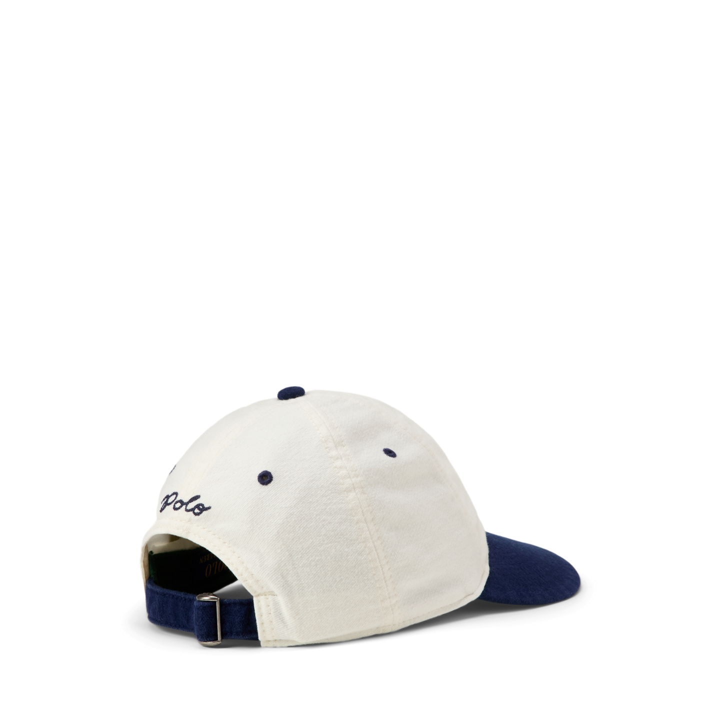 Мужская кепка Ralph Lauren Felt-Patch Chamois Ball, цвет: Белый / Тёмно-синий — фото 1