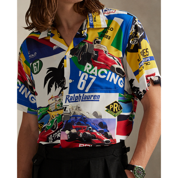 最旬★【POLO RALPH LAUREN】レーシングプリント キャンプシャツ クラシック フィット レーシングプリント キャンプ シャツ