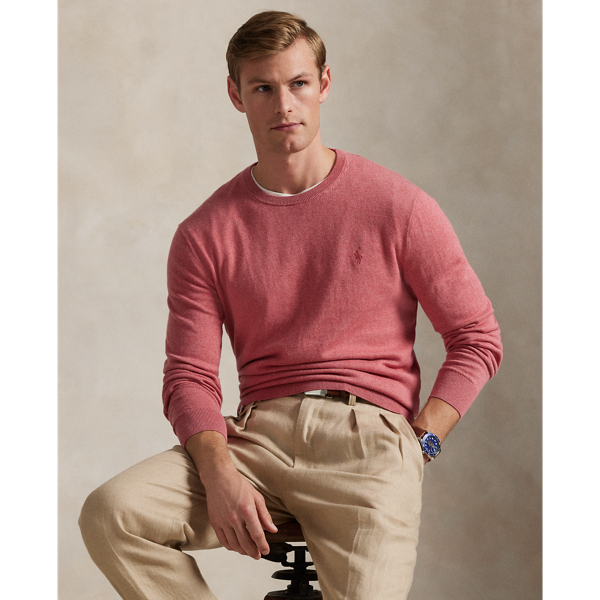 Pull col rond en coton et cachemire