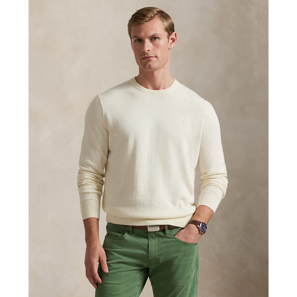Cream Cotton-Cashmere Crewneck Jumper Polo Ralph Lauren 1