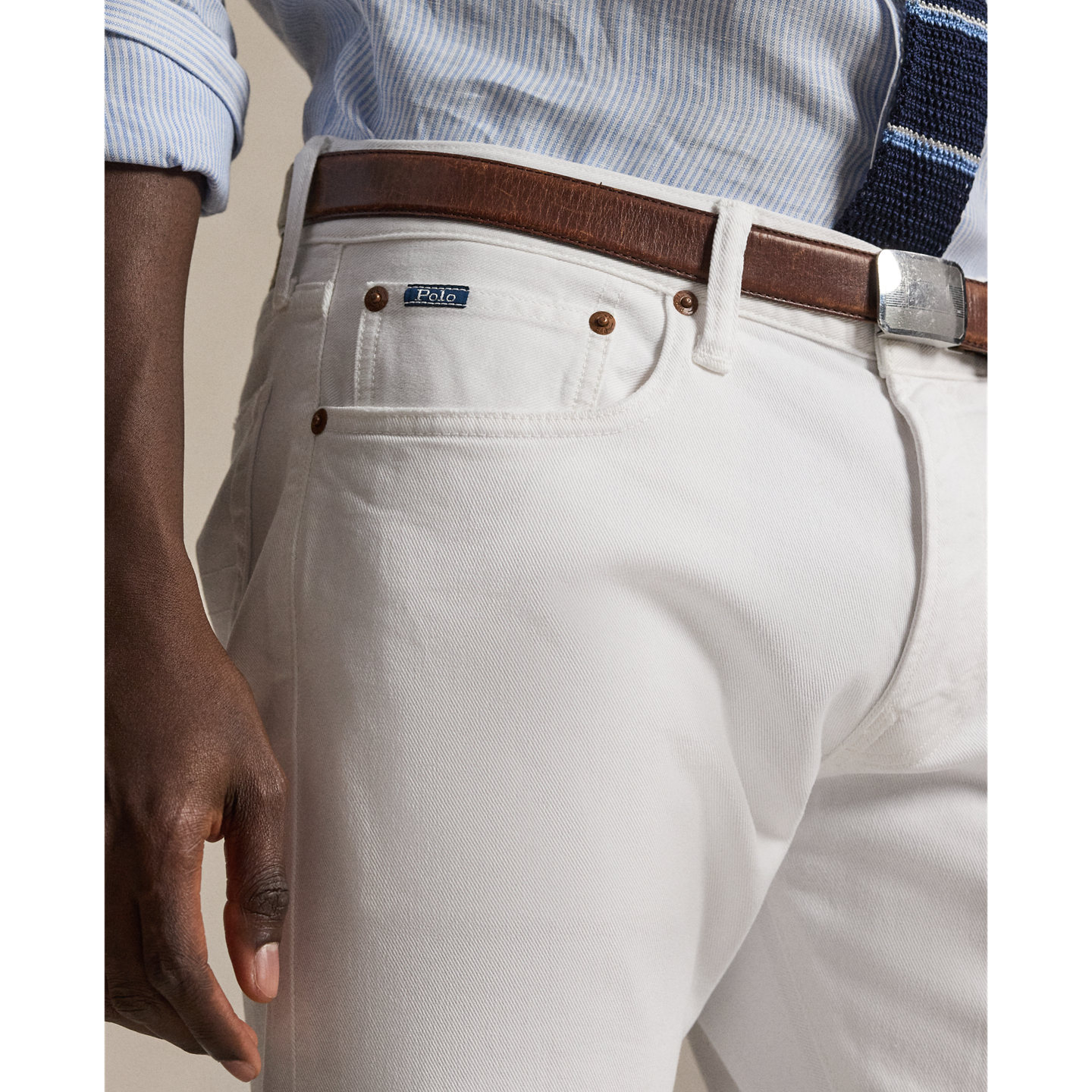 Мужские джинсы Polo Ralph Lauren Sullivan Slim Garment-Dyed Stretch, цвет: Hillstone Ceramic — фото 4